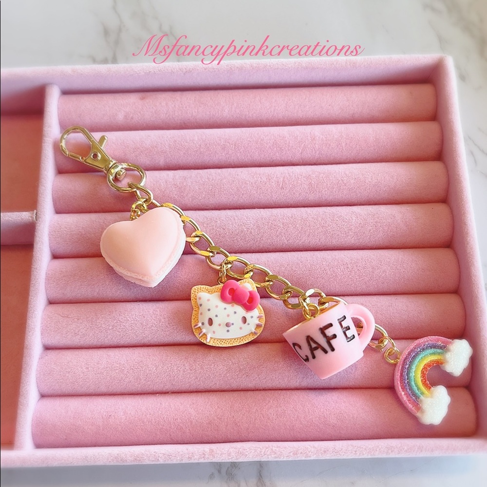 Handmade hello kitty cafe keychain